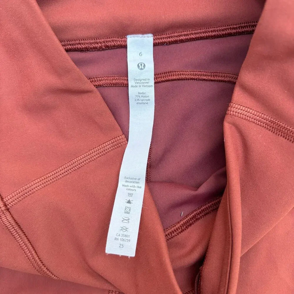 Lululemon Invigorate High-Rise Tight 28" Dark Terracotta Size 6 - Picture 3 of 5
